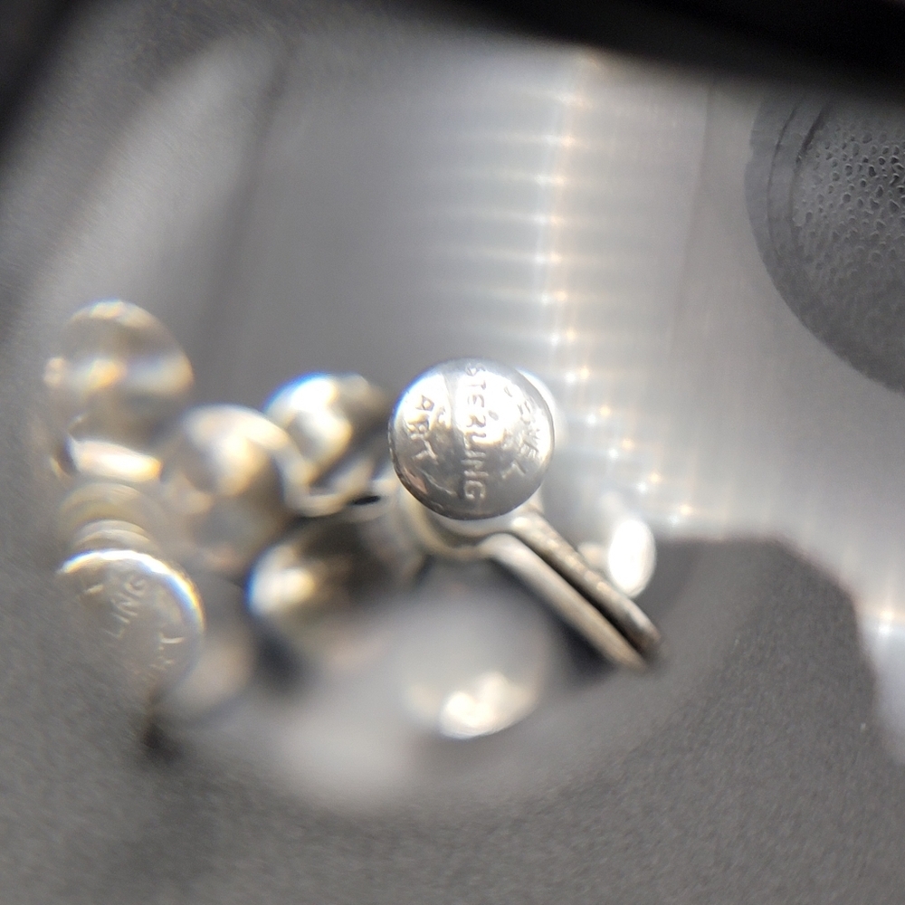 VTG 925 Sterling Silver Rose Stud Screw Back Earrings - Floral Signed Jewel Art - Picture 5 of 9